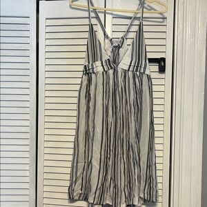 Solid Black and White Striped Dress